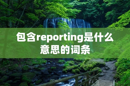 包含reporting是什么意思的词条 包含reporting是什么意思的词条
