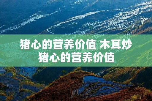 猪心的营养价值 木耳炒猪心的营养价值 猪心的营养价值 木耳炒猪心的营养价值