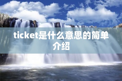 ticket是什么意思的简单介绍