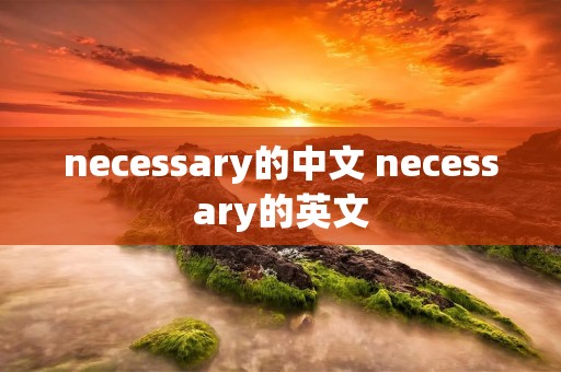 necessary的中文 necessary的英文