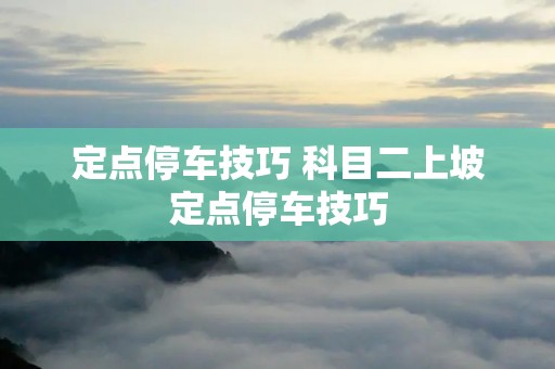 定点停车技巧 科目二上坡定点停车技巧
