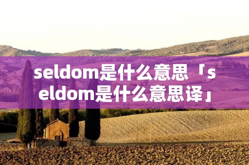 seldom是什么意思「seldom是什么意思译」