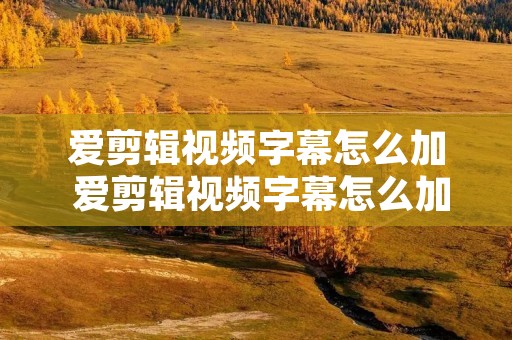 爱剪辑视频字幕怎么加 爱剪辑视频字幕怎么加上去 爱剪辑视频字幕怎么加 爱剪辑视频字幕怎么加上去