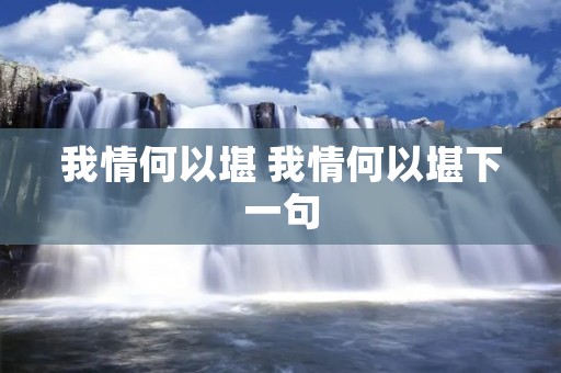 我情何以堪 我情何以堪下一句 我情何以堪 我情何以堪下一句