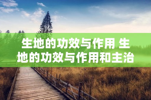 生地的功效与作用 生地的功效与作用和主治 生地的功效与作用 生地的功效与作用和主治