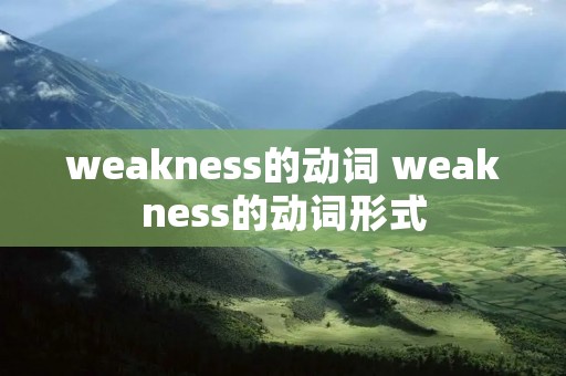 weakness的动词 weakness的动词形式 weakness的动词 weakness的动词形式