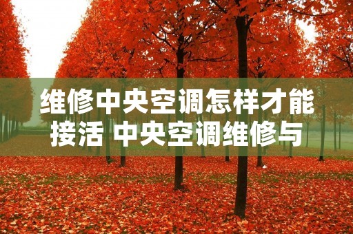 维修中央空调怎样才能接活 中央空调维修与安装