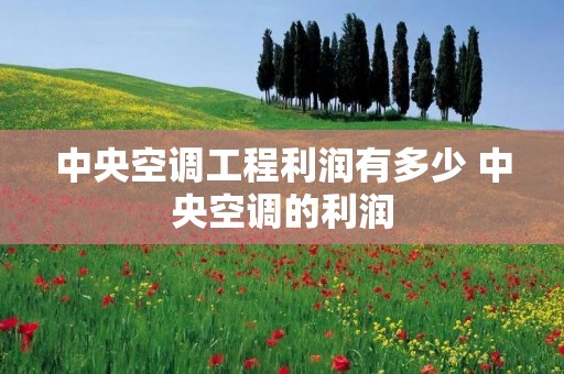 中央空调工程利润有多少 中央空调的利润