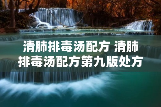 清肺排毒汤配方 清肺排毒汤配方第九版处方