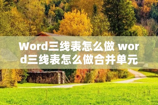 Word三线表怎么做 word三线表怎么做合并单元格