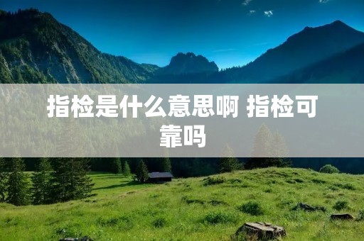 指检是什么意思啊 指检可靠吗
