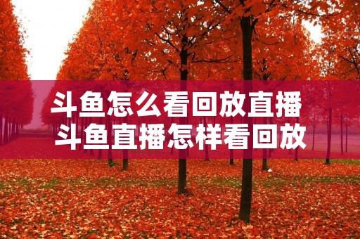 斗鱼怎么看回放直播 斗鱼直播怎样看回放 斗鱼怎么看回放直播 斗鱼直播怎样看回放