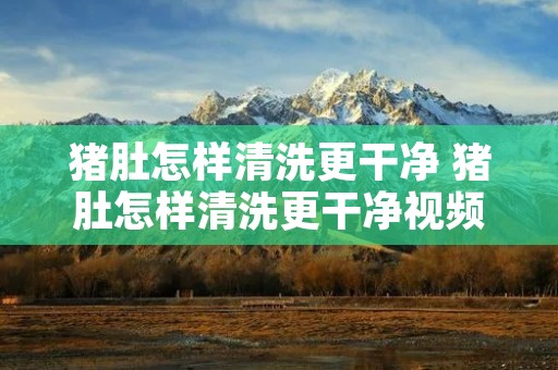 猪肚怎样清洗更干净 猪肚怎样清洗更干净视频 猪肚怎样清洗更干净 猪肚怎样清洗更干净视频