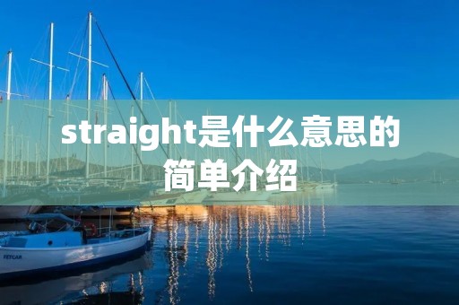 straight是什么意思的简单介绍