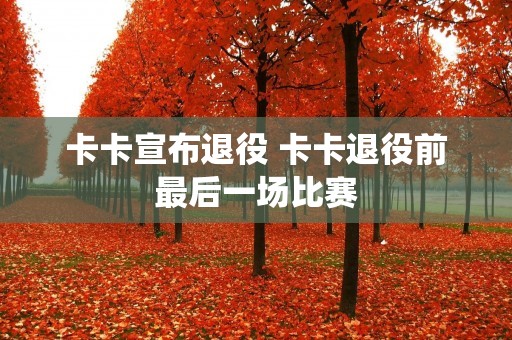 卡卡宣布退役 卡卡退役前最后一场比赛 卡卡宣布退役 卡卡退役前最后一场比赛