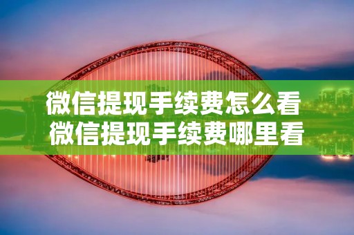 微信提现手续费怎么看 微信提现手续费哪里看