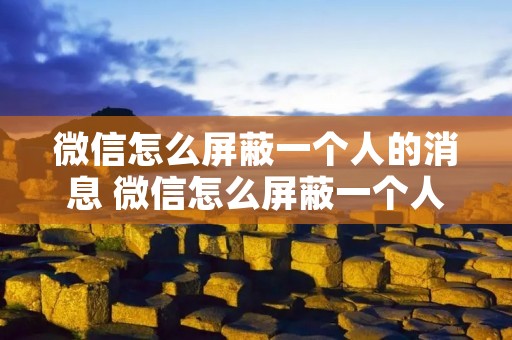微信怎么屏蔽一个人的消息 微信怎么屏蔽一个人的消息但是不拉黑