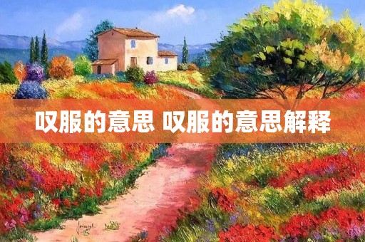 叹服的意思 叹服的意思解释