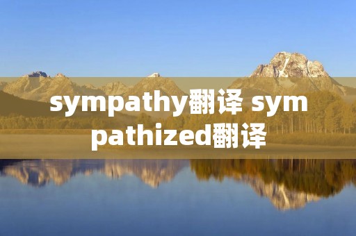 sympathy翻译 sympathized翻译