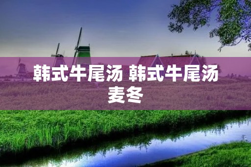 韩式牛尾汤 韩式牛尾汤麦冬 韩式牛尾汤 韩式牛尾汤麦冬