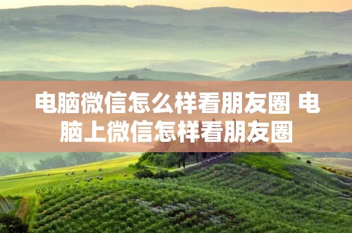 电脑微信怎么样看朋友圈 电脑上微信怎样看朋友圈