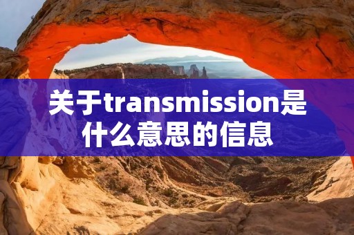 关于tran**ission是什么意思的信息 关于tran**ission是什么意思的信息