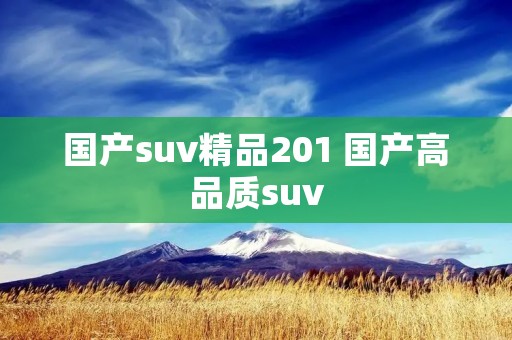 国产suv精品201 国产高品质suv