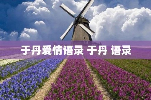 于丹爱情语录 于丹 语录