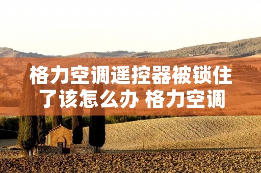 格力空调遥控器被锁住了该怎么办 格力空调遥控器被锁住了该怎么办视频