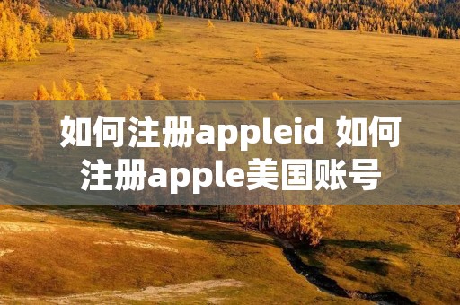 如何注册appleid 如何注册apple美国账号