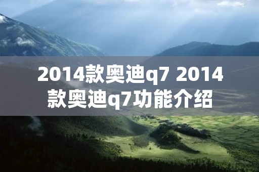 2014款奥迪q7 2014款奥迪q7功能介绍