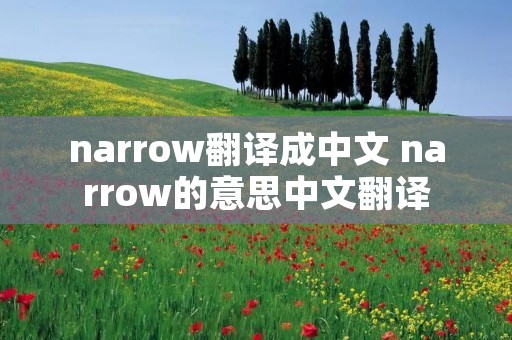 narrow翻译成中文 narrow的意思中文翻译 narrow翻译成中文 narrow的意思中文翻译