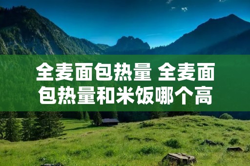全麦面包热量 全麦面包热量和米饭哪个高