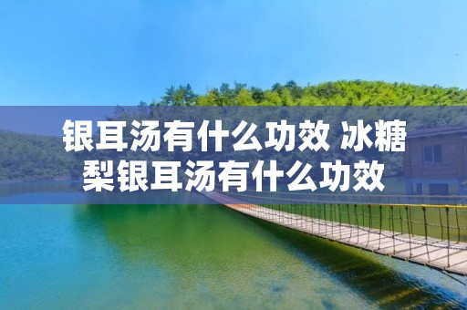 银耳汤有什么功效 冰糖梨银耳汤有什么功效