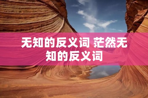 无知的反义词 茫然无知的反义词