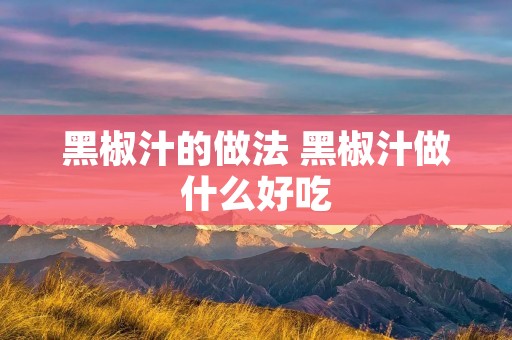 黑椒汁的做法 黑椒汁做什么好吃 黑椒汁的做法 黑椒汁做什么好吃