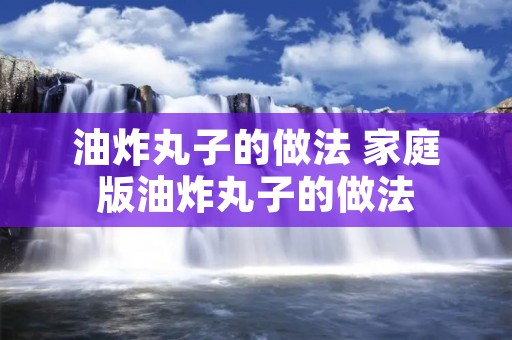 油炸丸子的做法 家庭版油炸丸子的做法