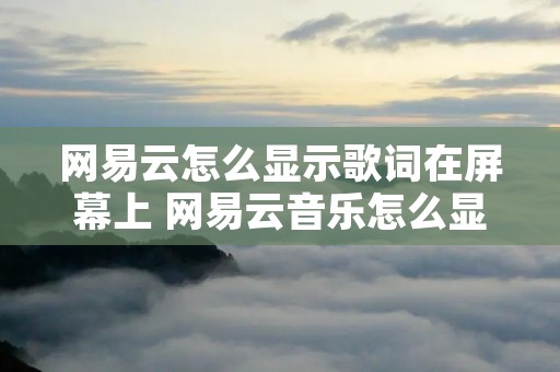 网易云怎么显示歌词在屏幕上 网易云音乐怎么显示歌词在屏幕 网易云怎么显示歌词在屏幕上 网易云音乐怎么显示歌词在屏幕