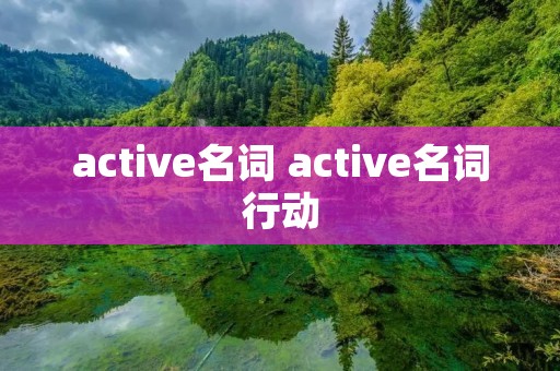 active名词 active名词行动