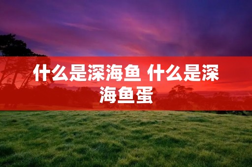 什么是深海鱼 什么是深海鱼蛋 什么是深海鱼 什么是深海鱼蛋