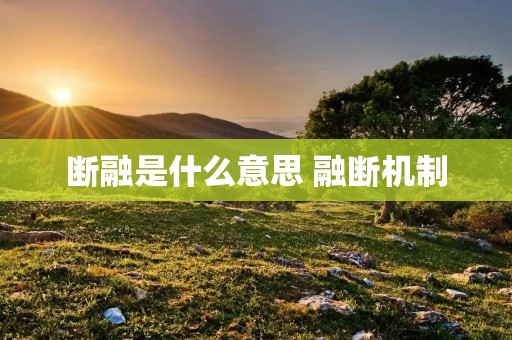 断融是什么意思 融断机制