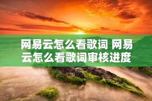 网易云怎么看歌词 网易云怎么看歌词审核进度 网易云怎么看歌词 网易云怎么看歌词审核进度