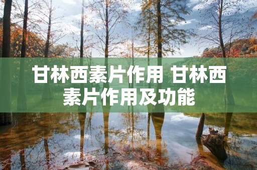 甘林西素片作用 甘林西素片作用及功能 甘林西素片作用 甘林西素片作用及功能