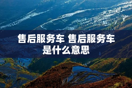 售后服务车 售后服务车是什么意思