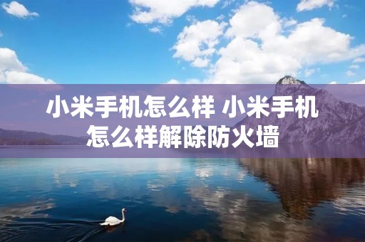 小米手机怎么样 小米手机怎么样解除防火墙
