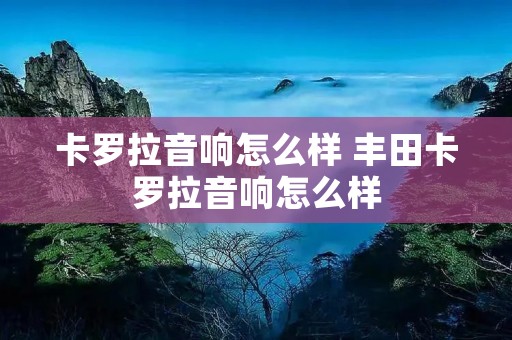 卡罗拉音响怎么样 丰田卡罗拉音响怎么样 卡罗拉音响怎么样 丰田卡罗拉音响怎么样
