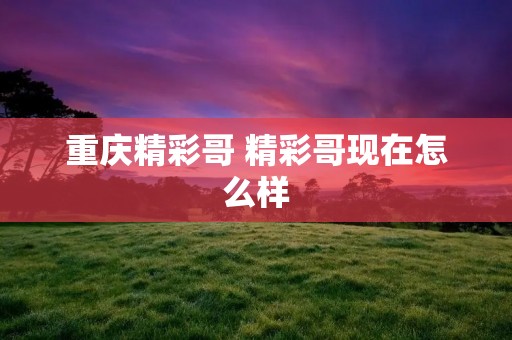 重庆精彩哥 精彩哥现在怎么样 重庆精彩哥 精彩哥现在怎么样
