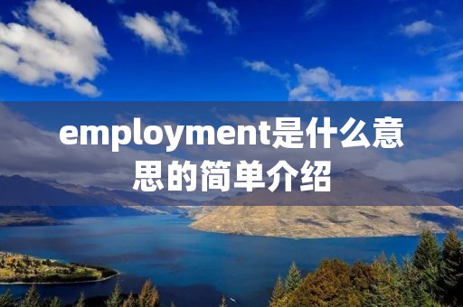 employment是什么意思的简单介绍