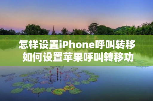 怎样设置iPhone呼叫转移 如何设置苹果呼叫转移功能