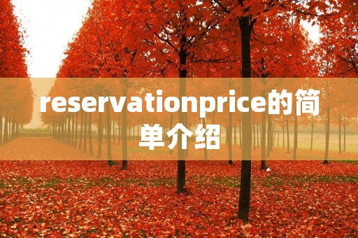 reservationprice的简单介绍 reservationprice的简单介绍